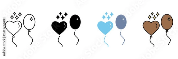 Fototapeta BALLOONS concept line icon. Simple element illustration.