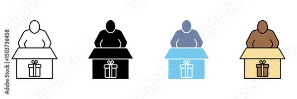 Fototapeta UNBOXING concept line icon. Simple element illustration.