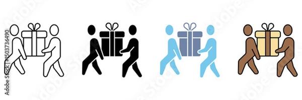 Fototapeta GIFT DELIVERY concept line icon. Simple element illustration.