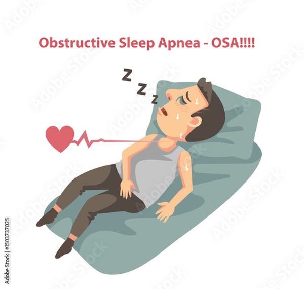 Fototapeta Obstructive Sleep Apnea - OSA.eps