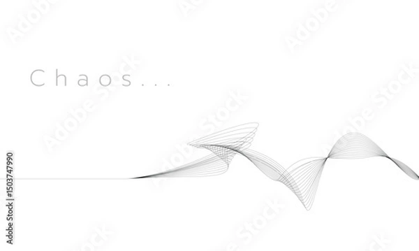 Obraz An Abstract design featuring flowing lines representing chaos and movement, creating sense of dynamic energy and complexity in minimalist style