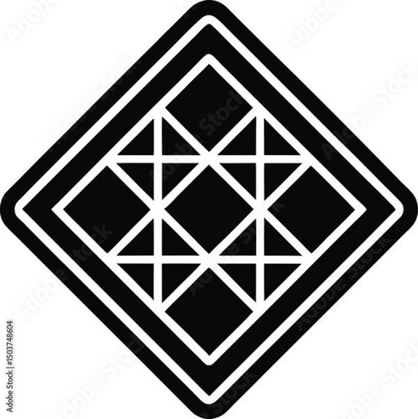 Fototapeta Quilting Square Icon Outline Vector Illustration