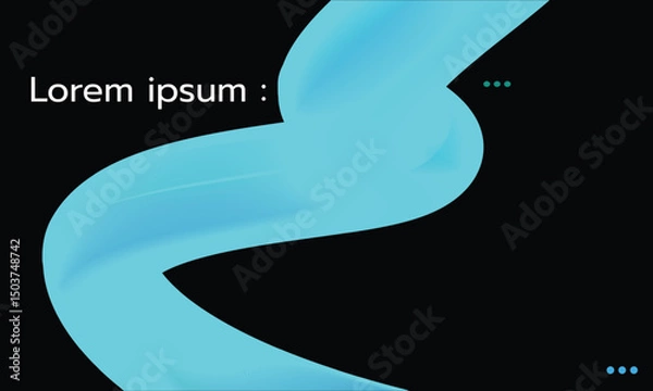Obraz vibrant abstract design featuring flowing blue shape against black background, creating modern and dynamic visual effect. Ideal for digital art or technology themes