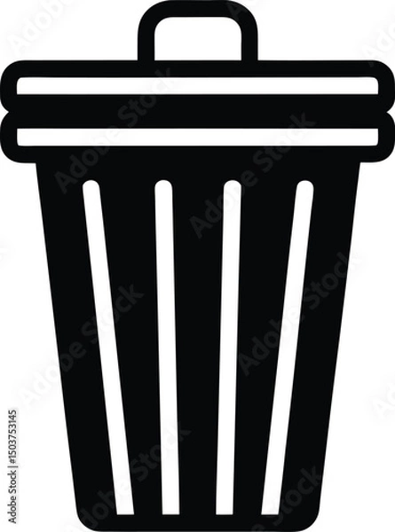 Fototapeta trash bin kitchen icon outline vector illustration