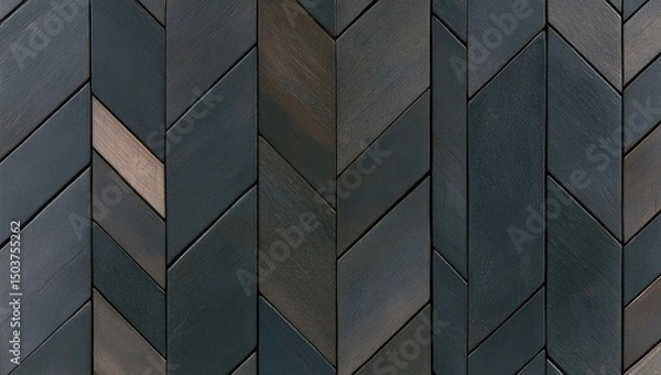 Obraz Dark gray chevron pattern wall tiles