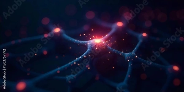 Obraz Neural Network Visualization – Abstract AI Technology Concept