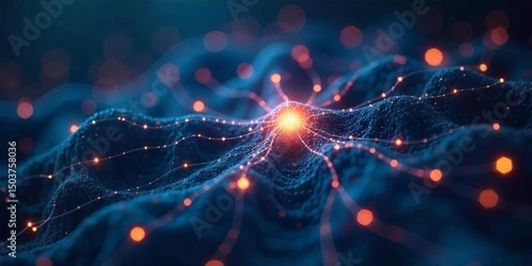 Obraz Neural Network Visualization – Abstract AI Technology Concept