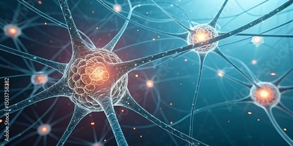 Obraz Neural Network Visualization – Abstract AI Technology Concept