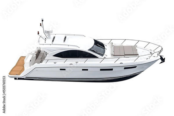Fototapeta Motor boat isolated. on white background. Ai Generated Images