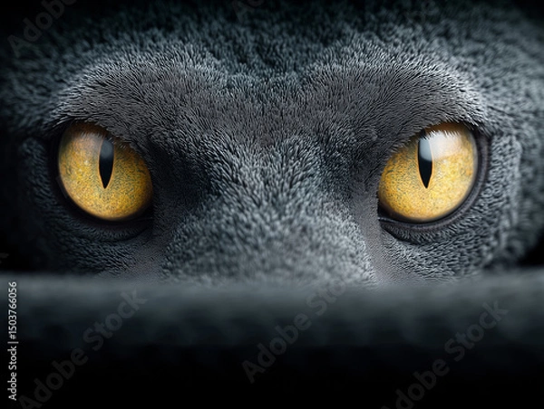 Obraz close up of a leopard eye,Animal Portrait,looking through greenery, natural frame