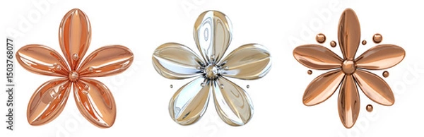 Obraz Elegant Isolated Flower Designs with Transparent Background