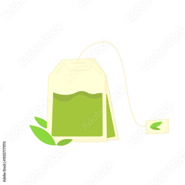 Fototapeta green leaf tea bag vector