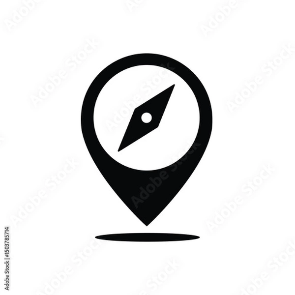 Fototapeta Location compass navigation point icon symbol