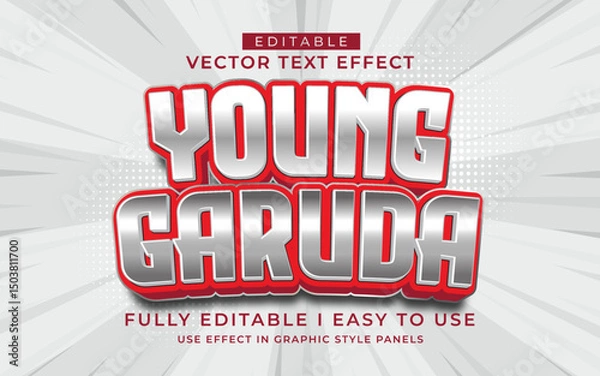 Obraz 3d editable young garuda text effect typography style template
