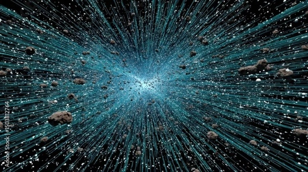 Fototapeta 우주 탄생의 순간: 빅뱅 이후의 시공간 확장