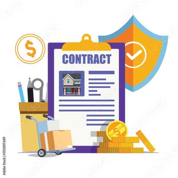 Fototapeta Secure Property Contract with Legal Assurance