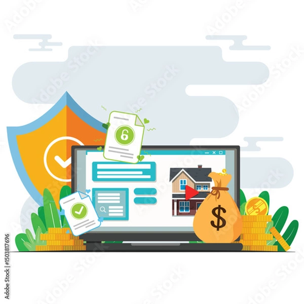Fototapeta Digital Solutions for Property Transactions Online