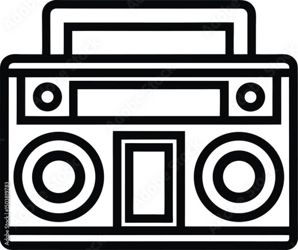 Fototapeta Boombox Icon Outline Vector Illustration