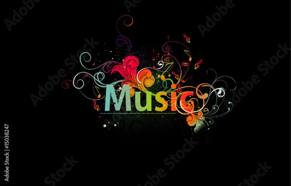 Obraz Music word vector