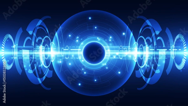 Fototapeta Vector Abstract futuristic high speed, Illustration high digital technology blue color