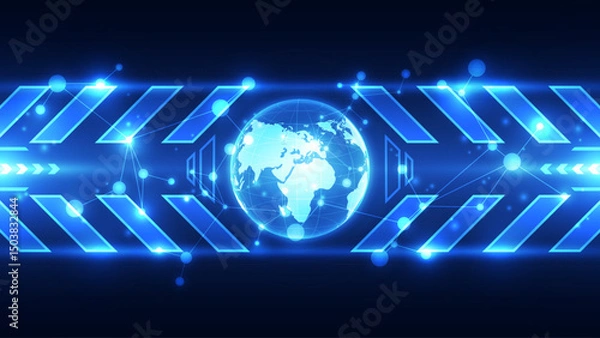 Fototapeta abstract future technology background concept of global business from concepts series