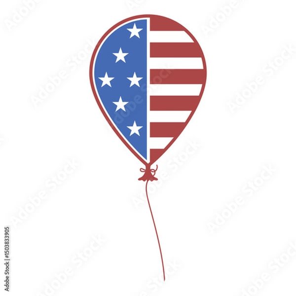 Obraz American Flag Balloon Vector Graphic