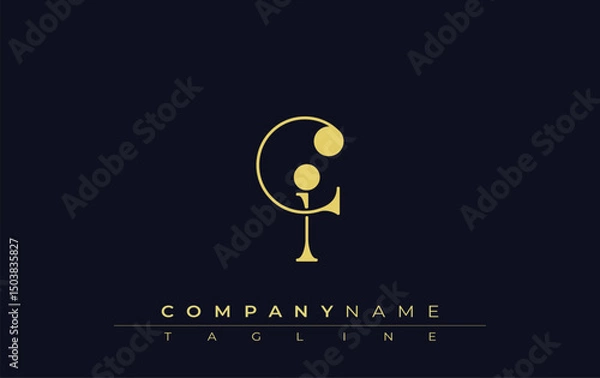 Fototapeta CI Typography Logo Design. Stylish monogram design depiction featuring the letters C and I combined in an artistic signature style, delivering a unique and creative visual representation.