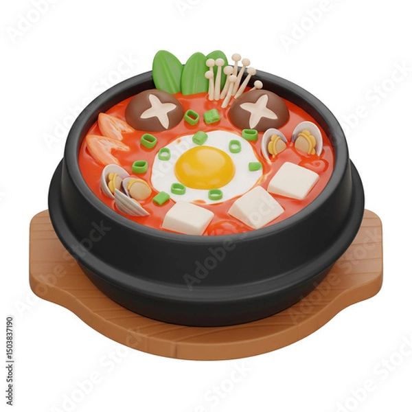 Fototapeta Sundubu jjigae 3D Icon