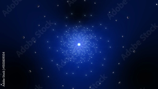 Fototapeta 夜空に広がる光のクラスター（幾何学模様）動画もあります