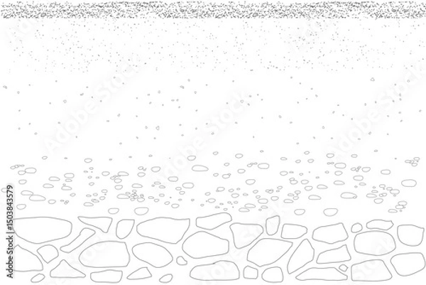 Obraz soil layer landscape drawing pattern. texture interior background line art. set of graphics elements drawing for architecture and landscape design. cad pattern