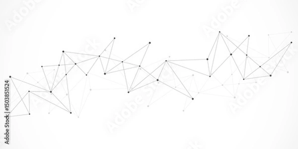 Obraz Minimalistic design with connecting the dots and lines. Abstract geometric background of science and technology concept