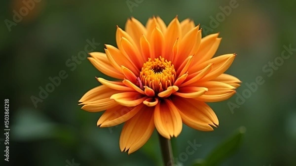 Fototapeta Vibrant Orange Gerbera Daisy in Close-Up