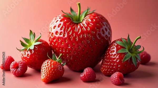 Fototapeta Representation of Love With Strawberries