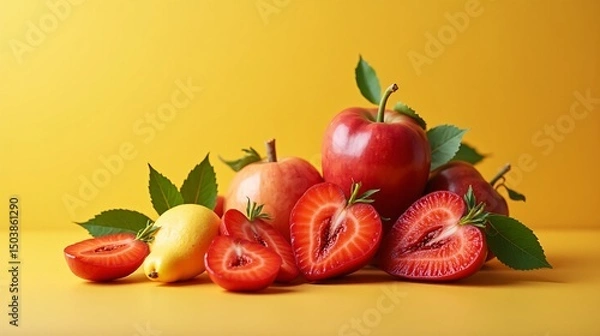 Fototapeta Representation of Love With Strawberries