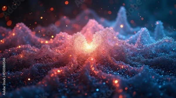 Fototapeta The Dance Glowing Particles of An Abstract Energy Flow
