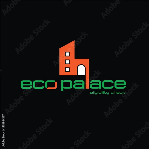 Fototapeta vector illustration of an abstract background eco palace