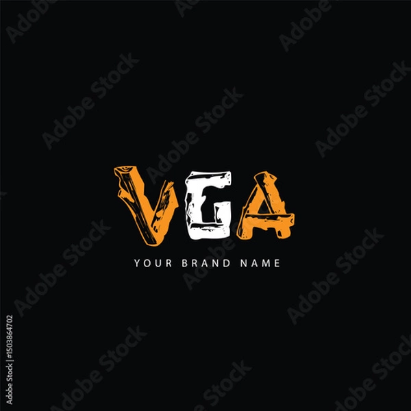 Fototapeta VGA swoosh three letter logo design vector