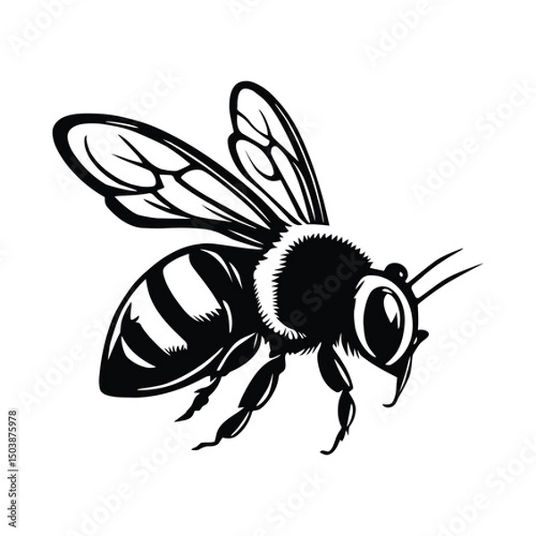 Obraz bee on white background