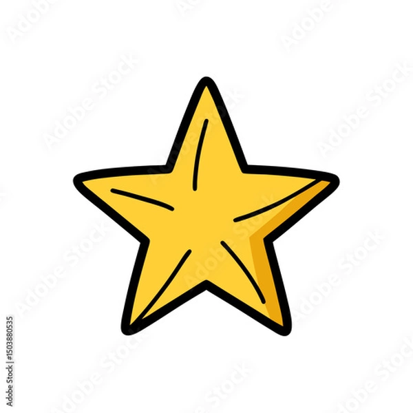 Obraz Cartoon Gold Star Doodle Clipart