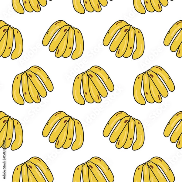 Obraz repeated banana pattern background, vector seamless banana pattern design