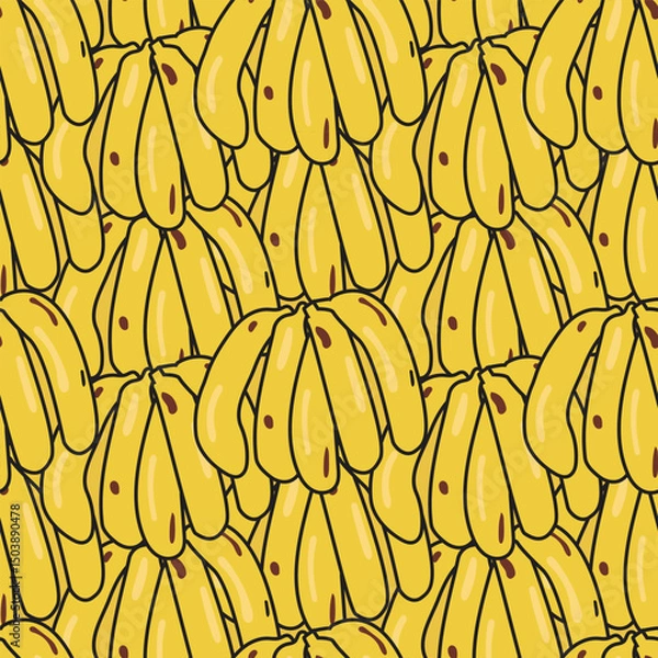 Obraz banana seamless pattern background design, simple fruit pattern for print, table cloth, curtain, pillow cover