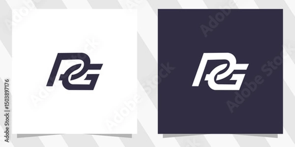 Fototapeta Letter pg gp logo design vector