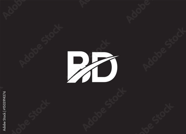 Obraz BD creative initial logo design and monogram logo