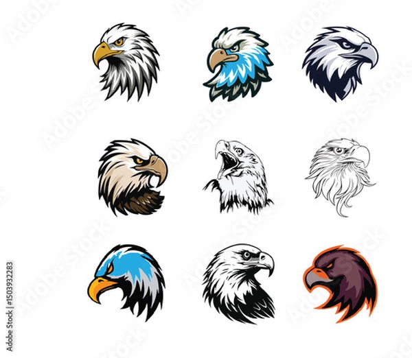 Obraz Eagle face vector logo 1