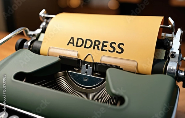 Fototapeta Address on paper: retro typewriter