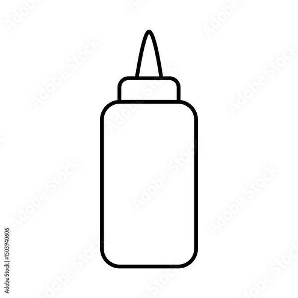 Fototapeta Ketchup bottle line icon, Sauce bottle  line icon.Vector illustration design.