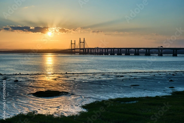 Obraz Second Severn Crossing at Sunset