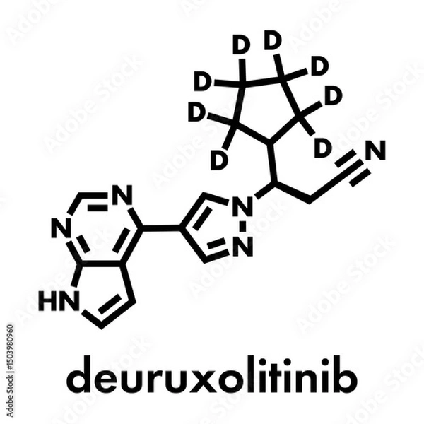 Obraz Deuruxolitinib alopecia drug molecule. Skeletal formula.