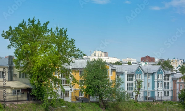 Obraz Residential complex, colorful houses in a small town