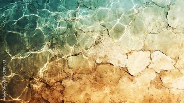 Fototapeta Underwater pool tile texture with moving reflections, great for luxury visuals, resort promotions, and calm aqua aesthetics.